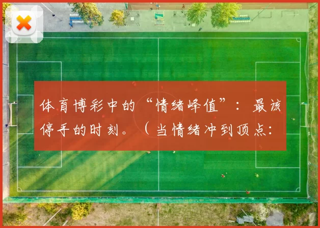 体育博彩中的“情绪峰值”：最该停手的时刻。（当情绪冲到顶点：体育博彩里最该收手的一刻）